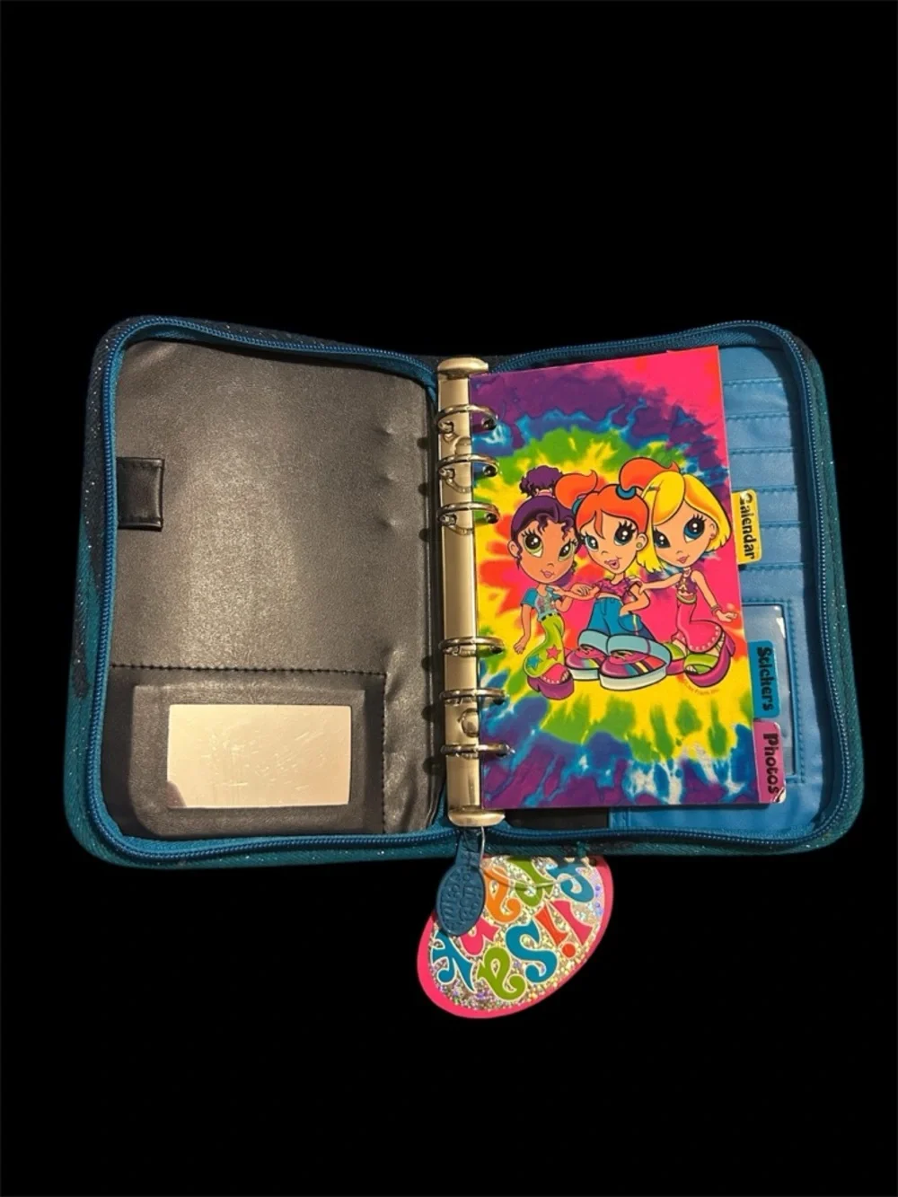 Lisa Frank mini binder glitter multi character vintage new with tags & stickers